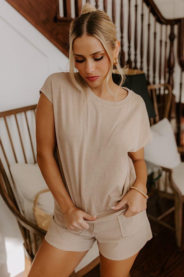 Casual Convo Vintage Wash Tee in Iced Latte Product Image