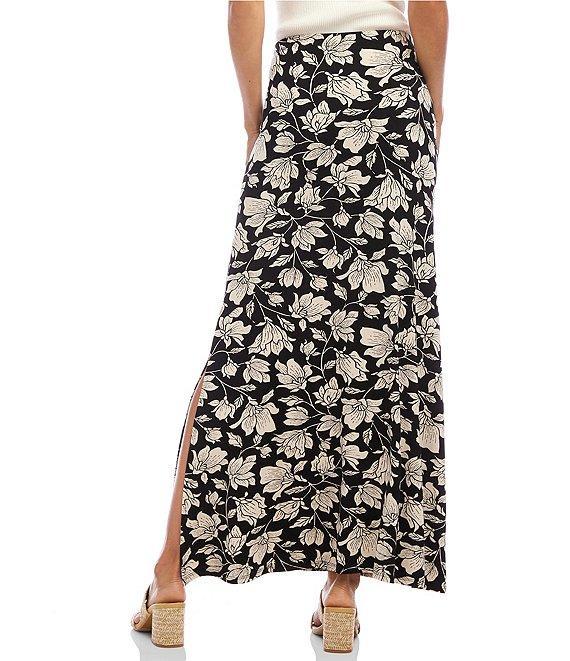 Karen Kane Floral High Rise Maxi Flare Pull-On Skirt Product Image
