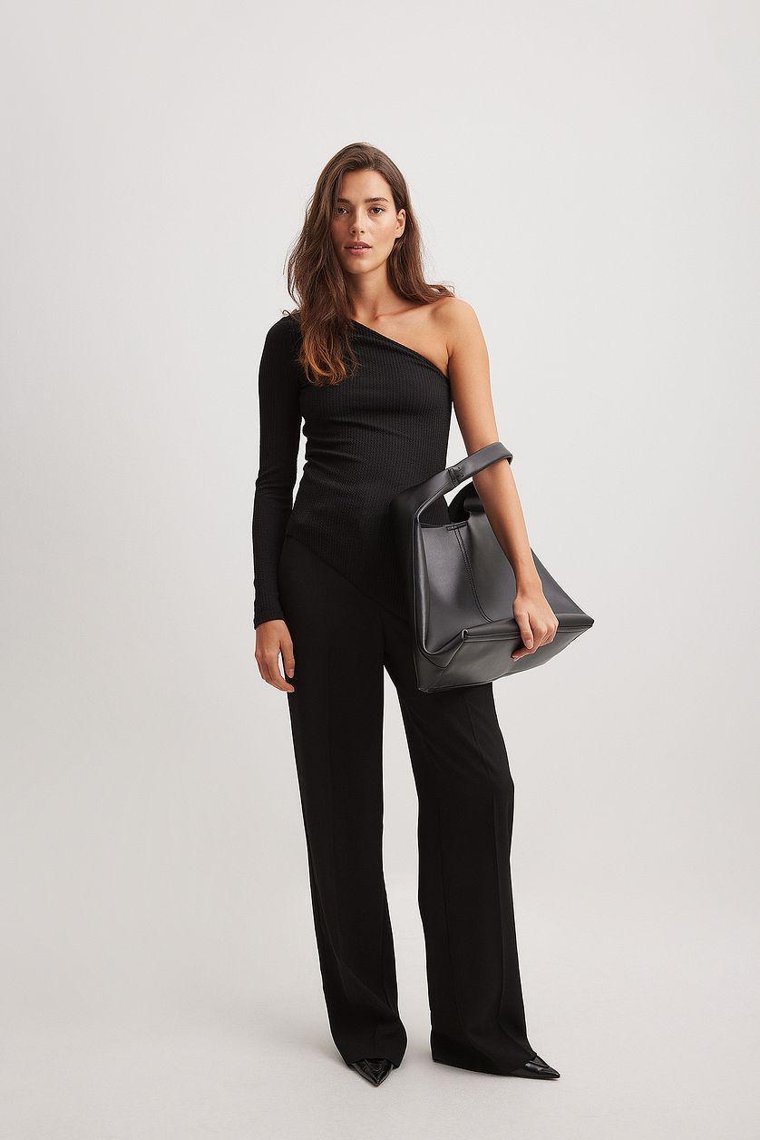 One Sleeve Jersey Top Green Product Image