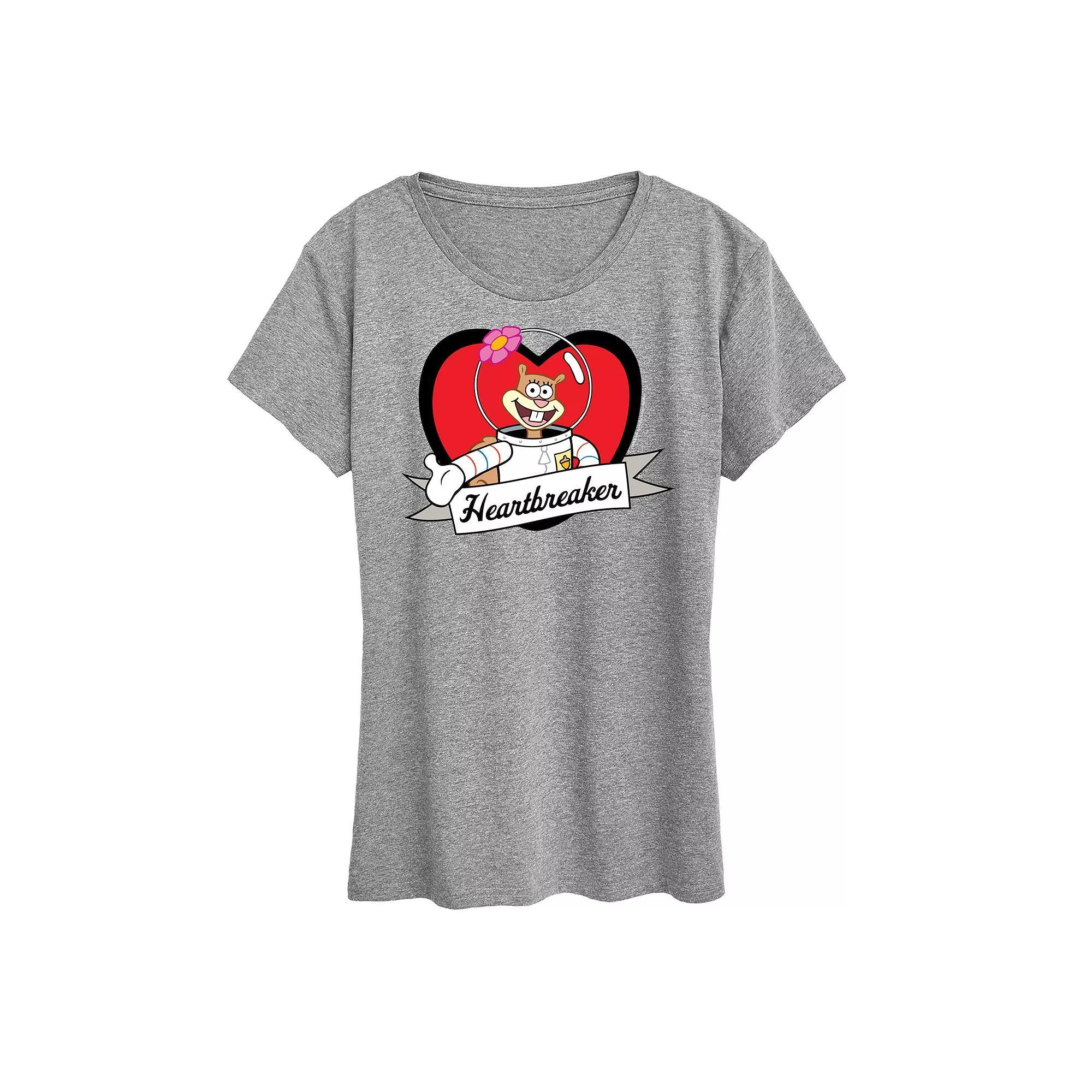 Women's Spongebob Squarepants Sandy Heartbreaker Graphic Tee,  Product Image