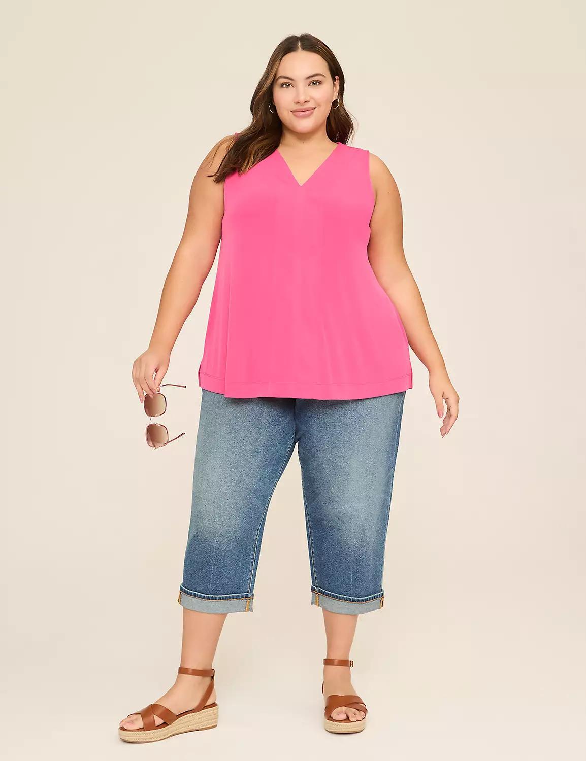 Sleeveless V-Neck Side-Slit Top Product Image