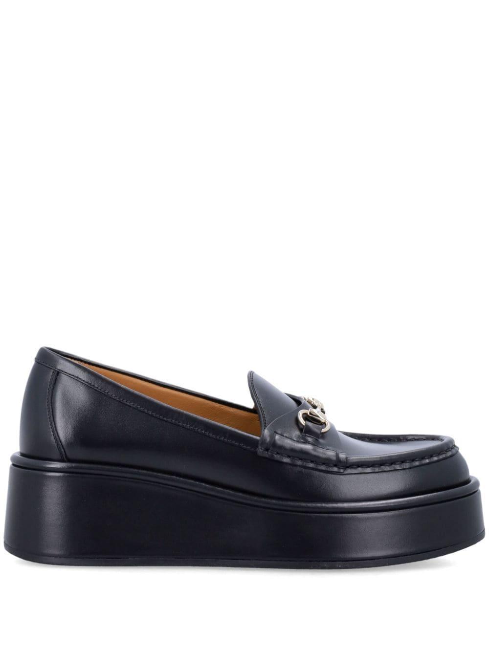 GUCCI Idle Leather Bit Platform Loafers In Black Product Image