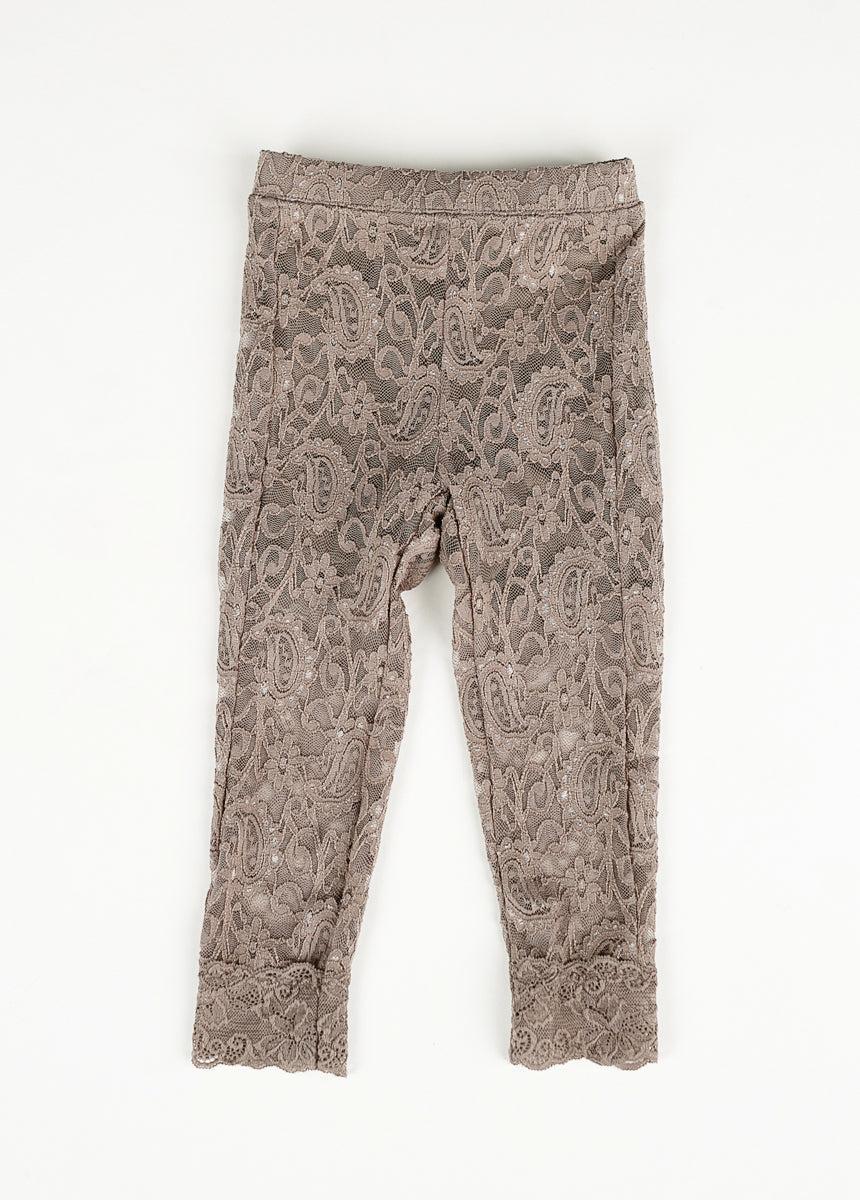 Elea Lace Leggings in Taupe Girls Product Image