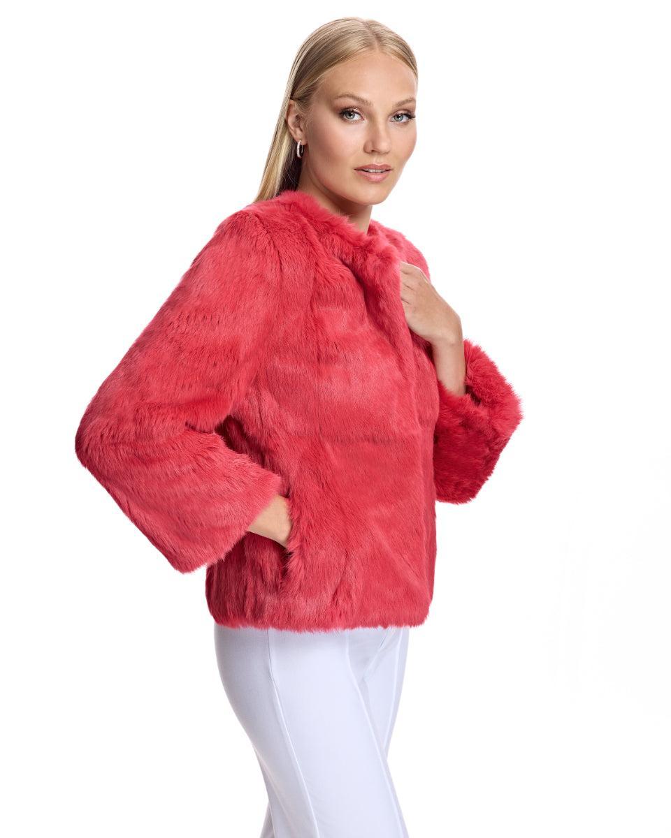 Collarless Rabbit Jacket Product Image