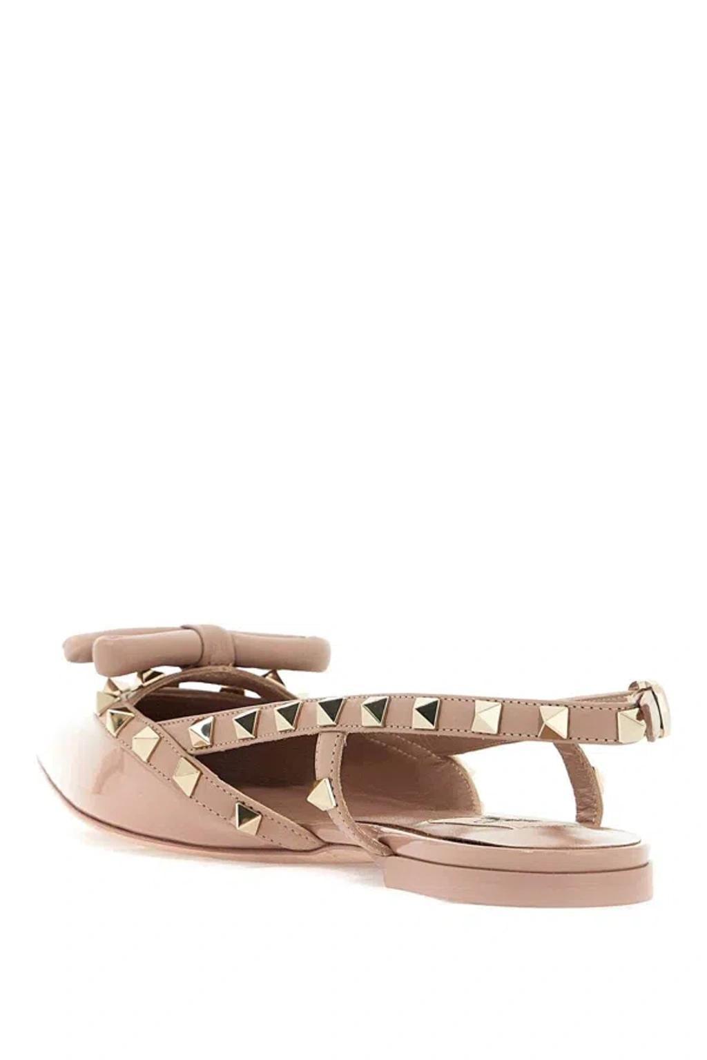 VALENTINO GARAVANI Rockstud Bow Slingback Baller In Neutrals Product Image