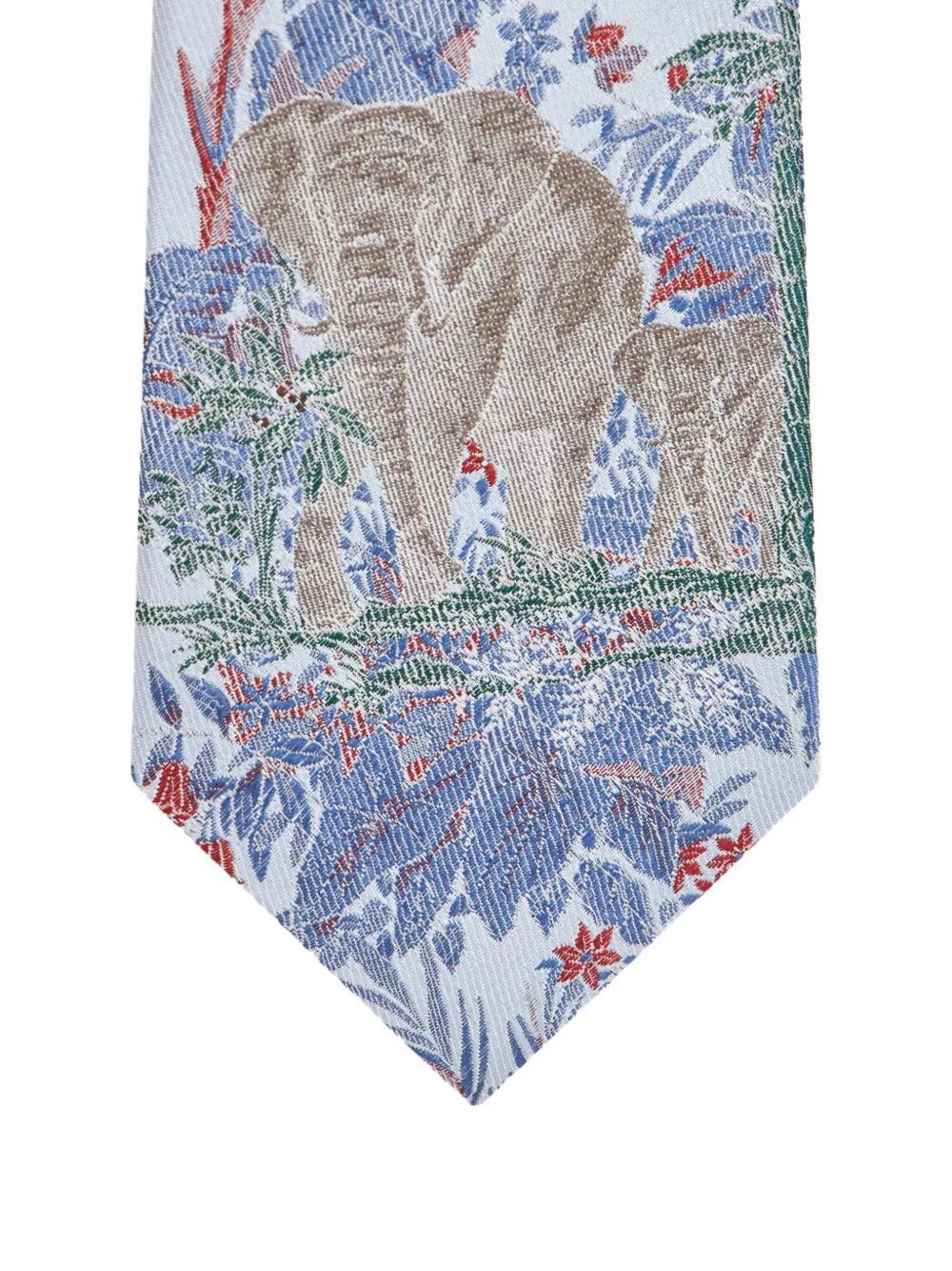 ETRO Patterned-jacquard Tie In Blue Product Image