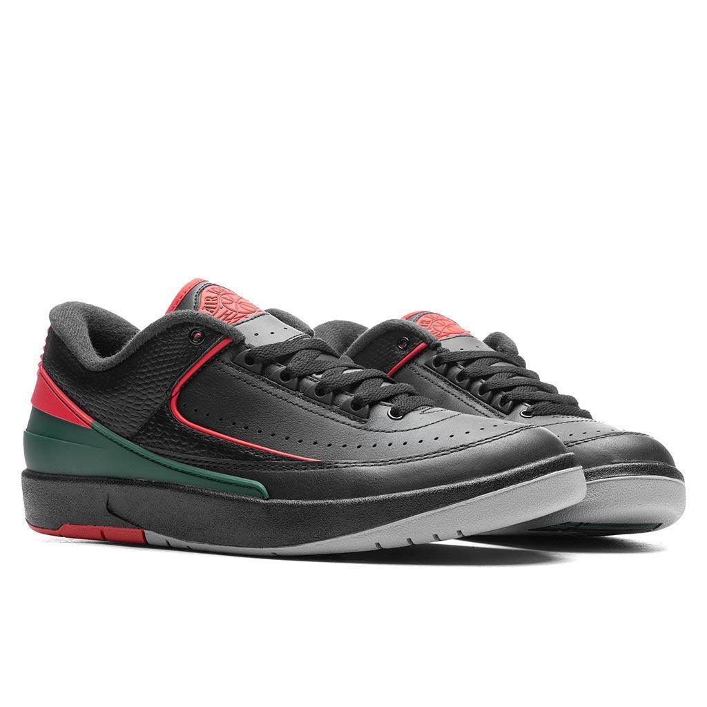 Air Jordan 2 Retro Low 'Christmas' - Black/Fire Red/Cement Grey Male Product Image