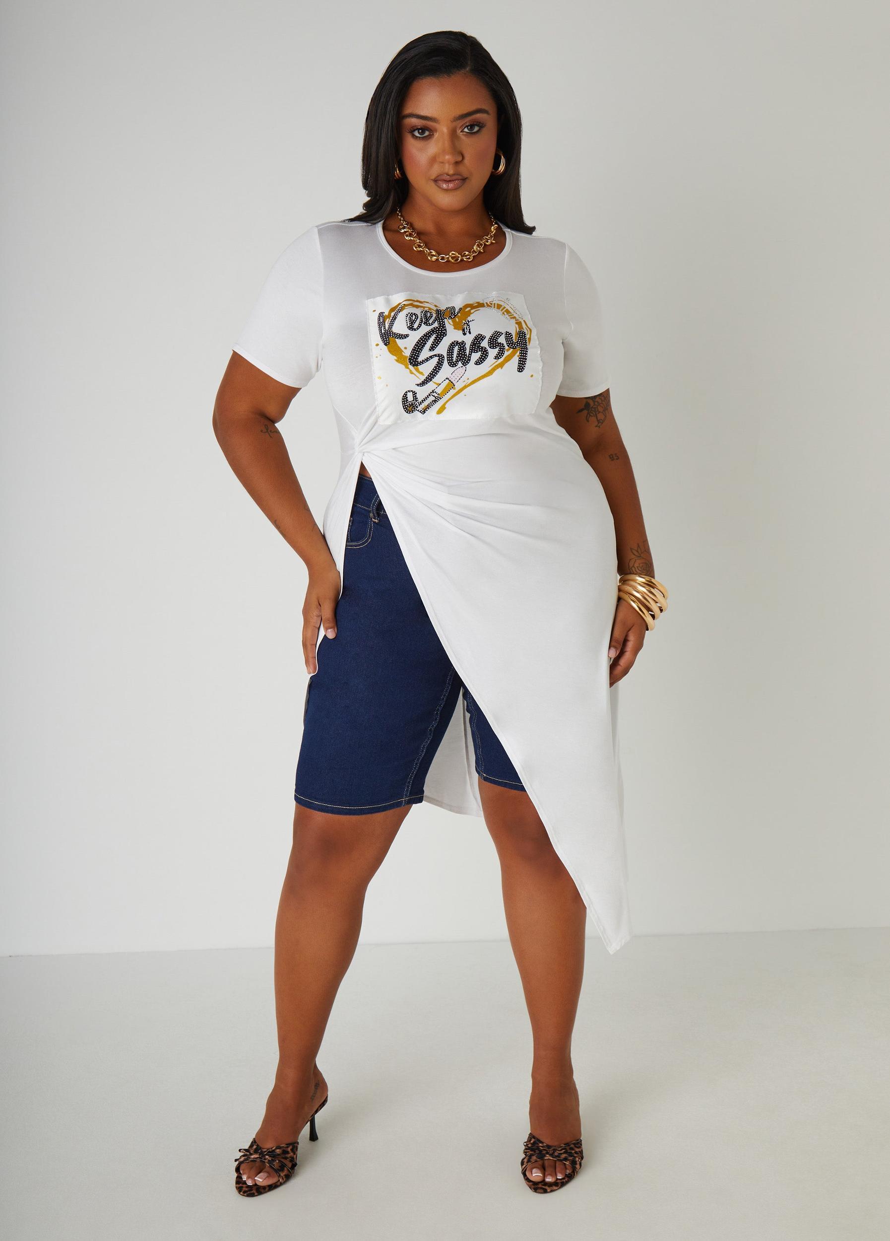 Sassy Embellished Graphic Top Product Image