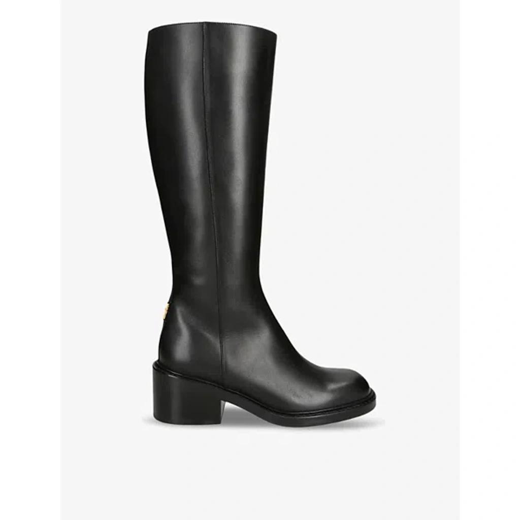 CHLOÉ Marcie Leather Zip Knee Boots In Black Product Image