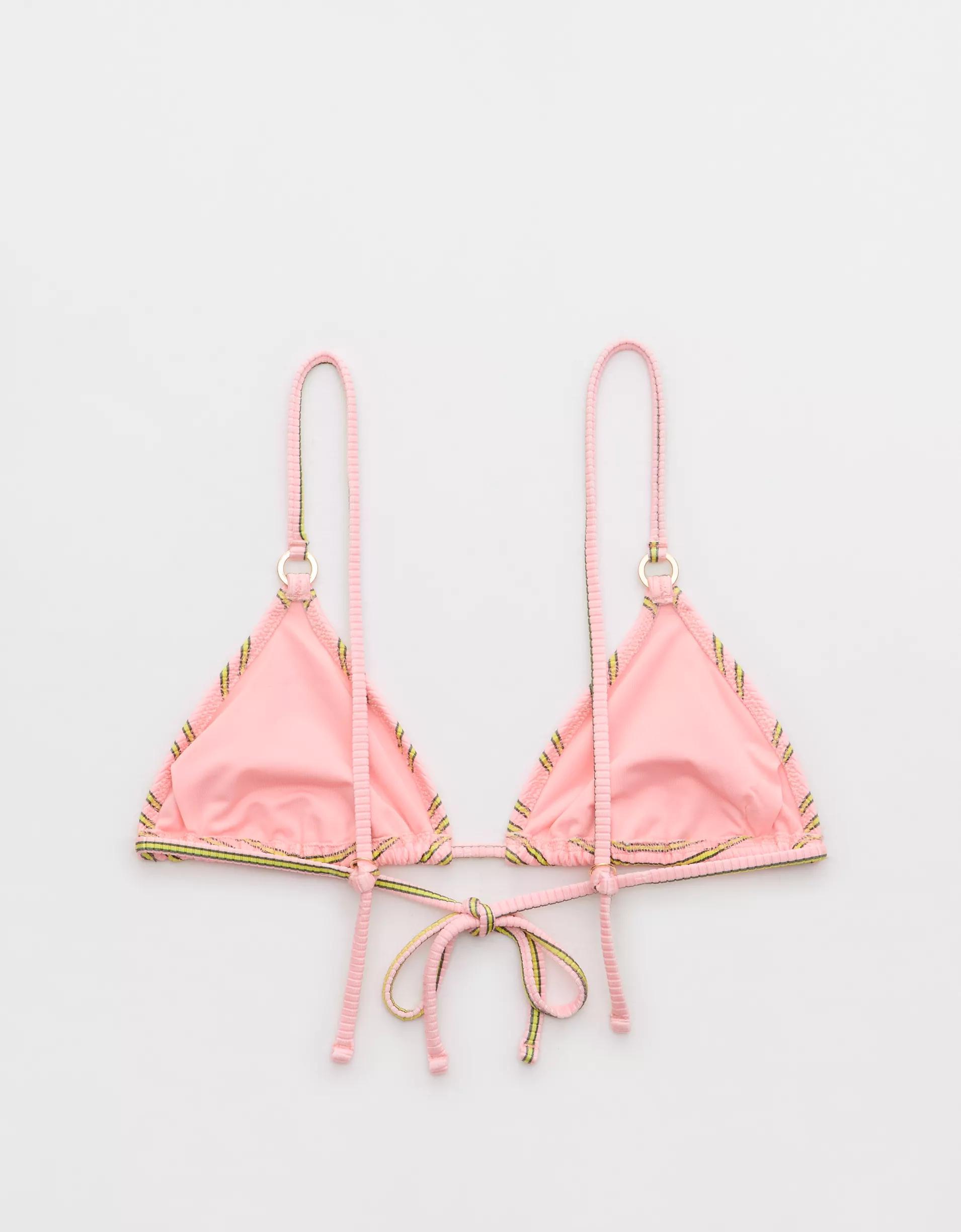 Aerie Shine Rib String Triangle Bikini Top Product Image