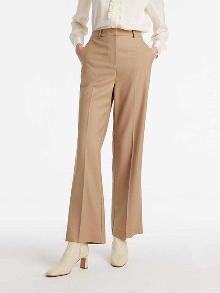 Worsted Wool Straight Women Pants Product Image