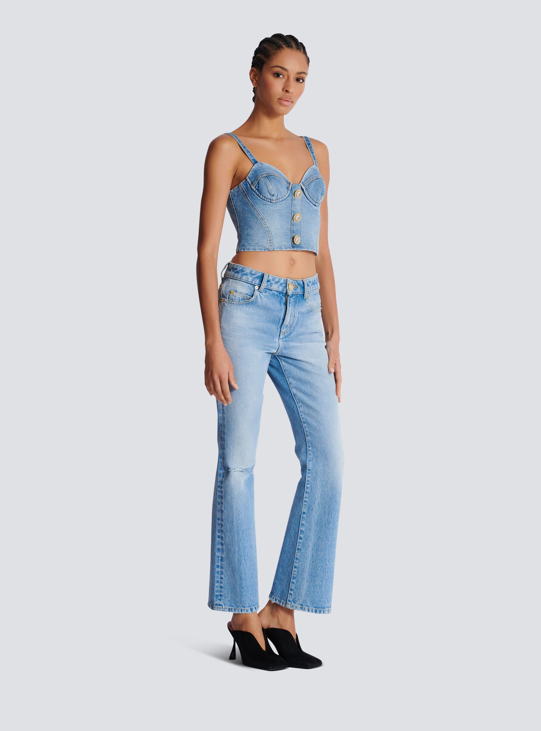 Denim top with thin straps Product Image