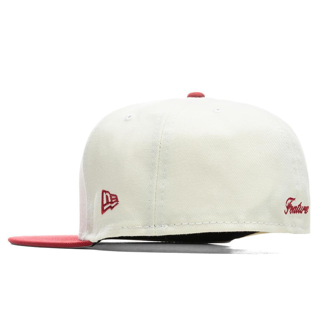 Feature x New Era OE Fitted Cap - Off-White/Pinot Red Male Product Image