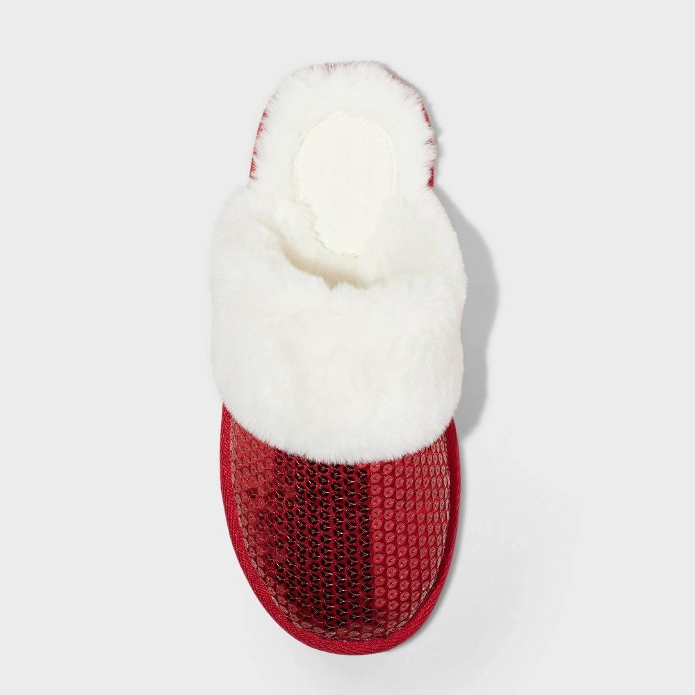 Women's Rae Sequin Scuff Slippers - Auden™ Red M Product Image