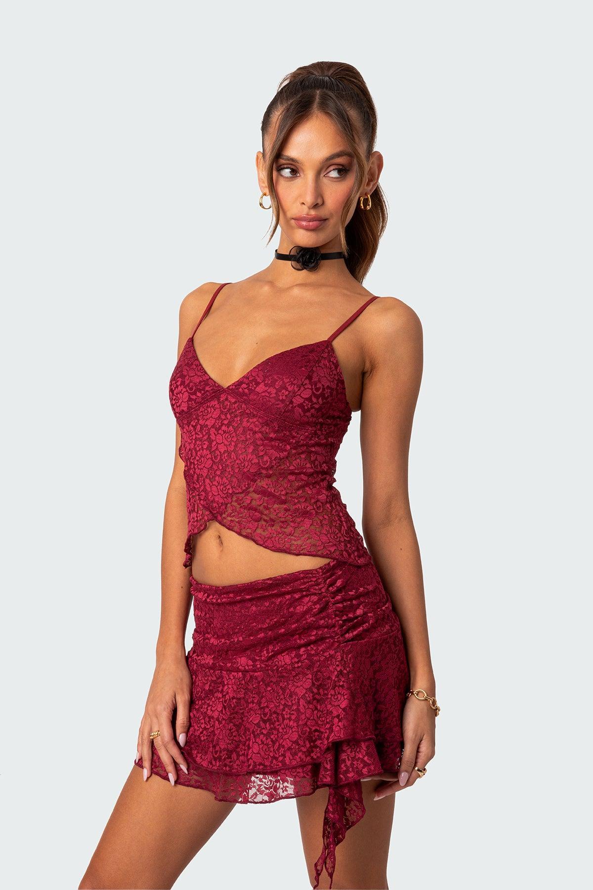 Ruby Sheer Lace Tank Top Product Image