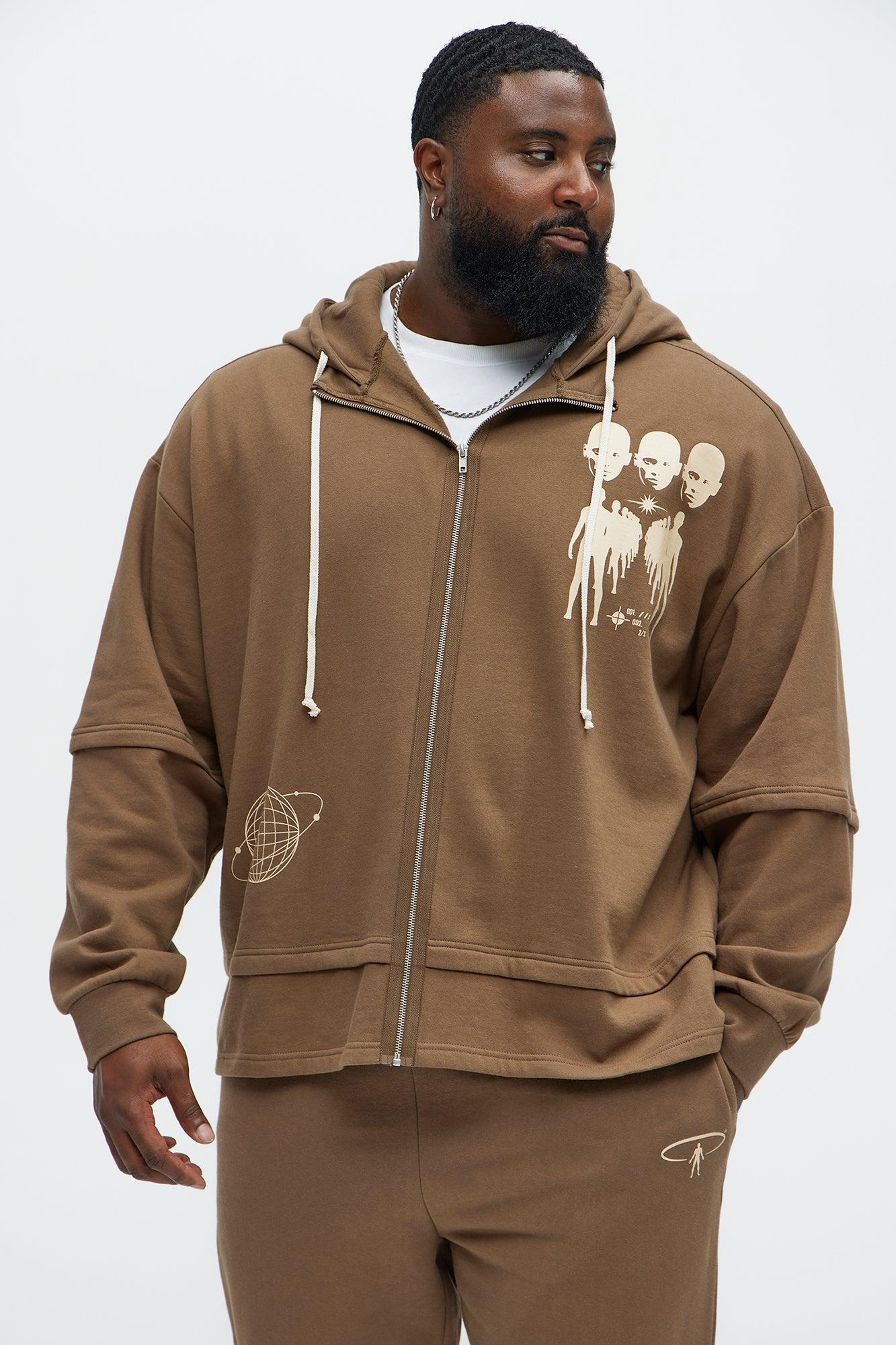 Interstellar Zip Hoodie - Brown Product Image