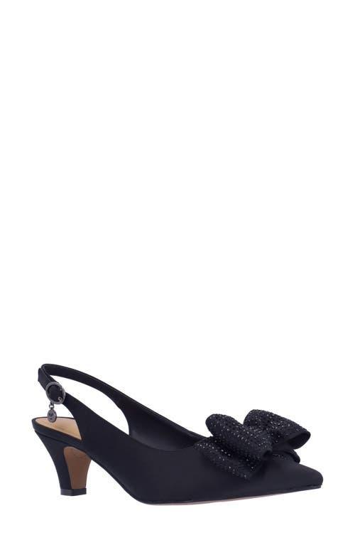 J. Renee Weslee Satin Rhinestone Bow Sling Pumps Product Image