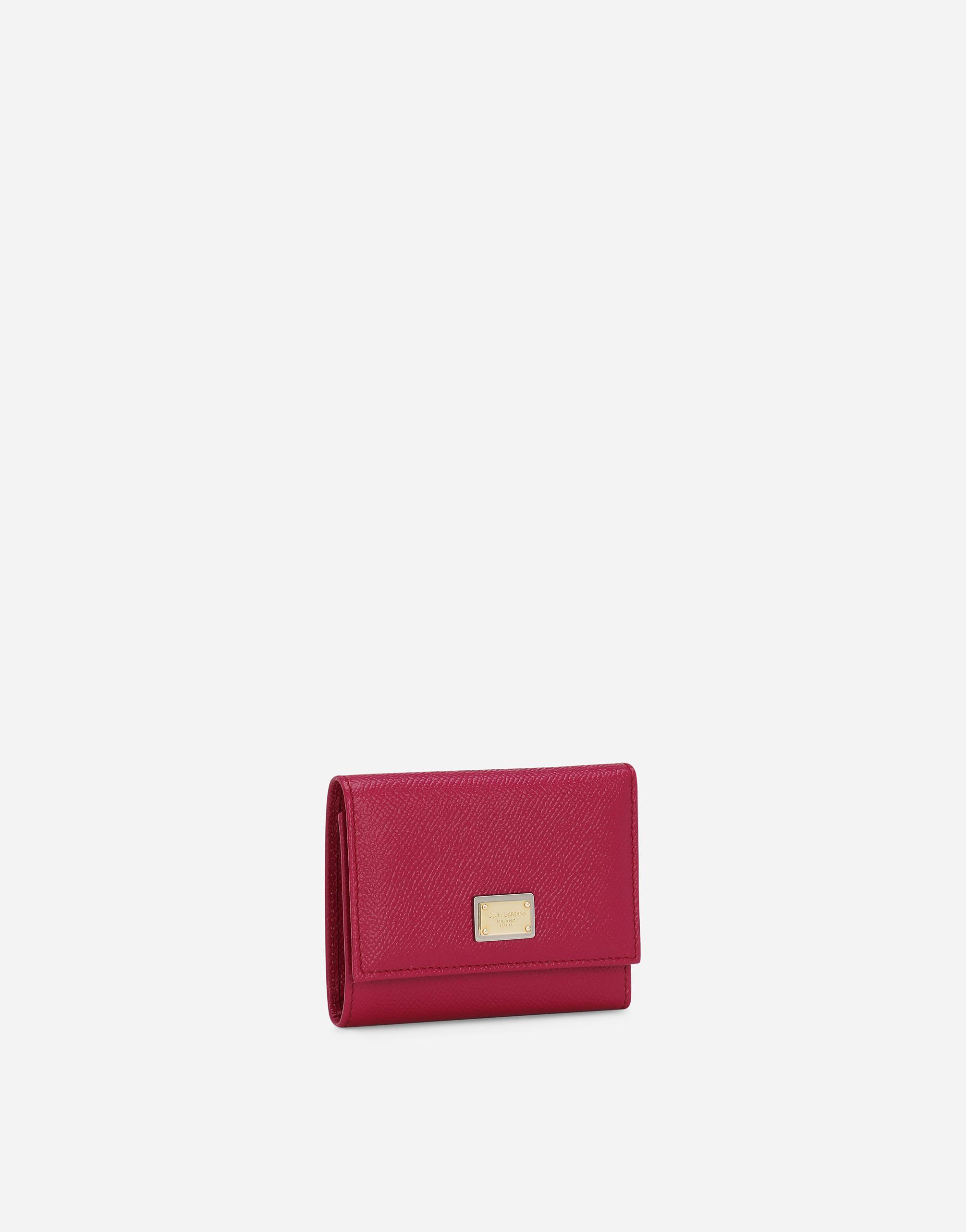 DOLCE & GABBANA Dauphine Calfskin French-flap Wallet In Fuchsia Product Image