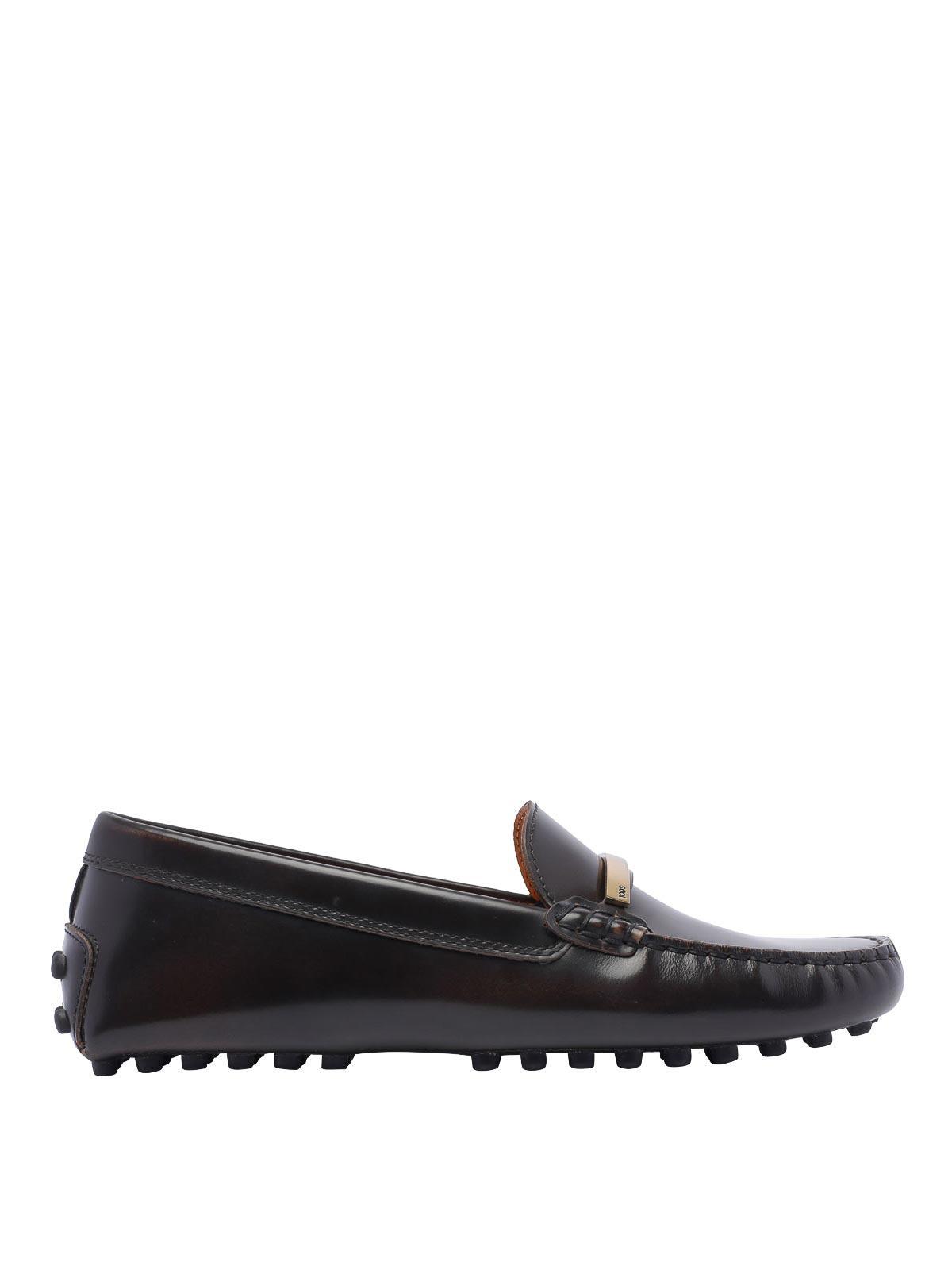 TOD'S Leather Loafers Metal Detail In Black Product Image