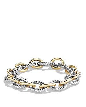 Womens Oval Link Chain Bracelet With 18K Yellow Gold Product Image