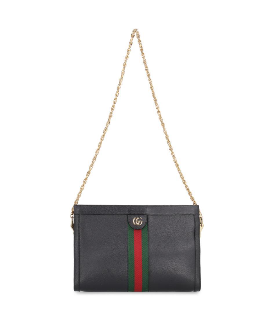 GUCCI Ophidia Small Leather Shoulder Bag In Black Product Image