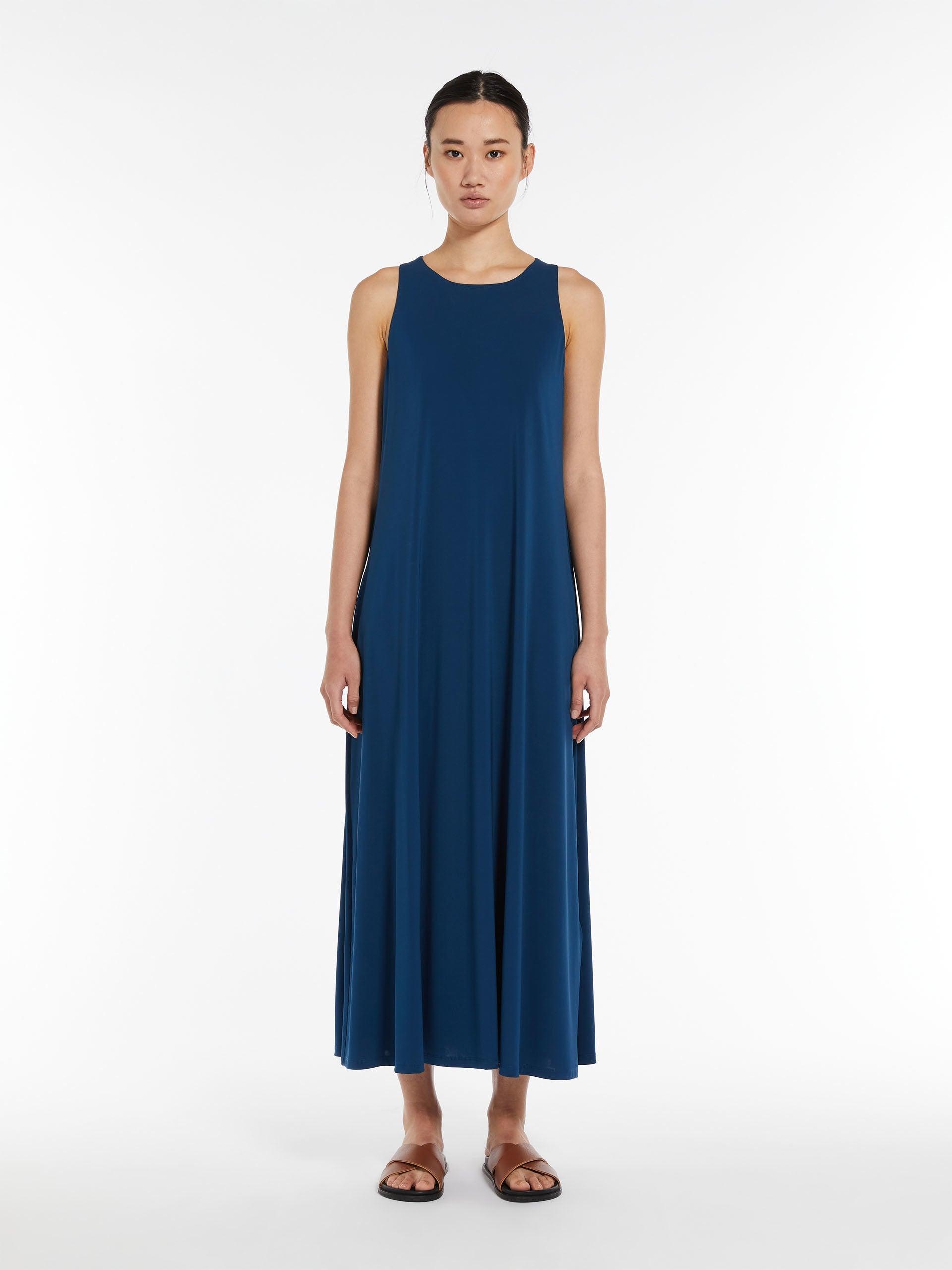 Max Mara Supremo Stretch Jersey A-line Dress in China Blue Product Image