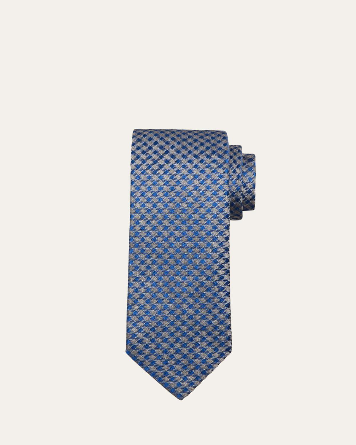 Mens Check Silk Tie Product Image