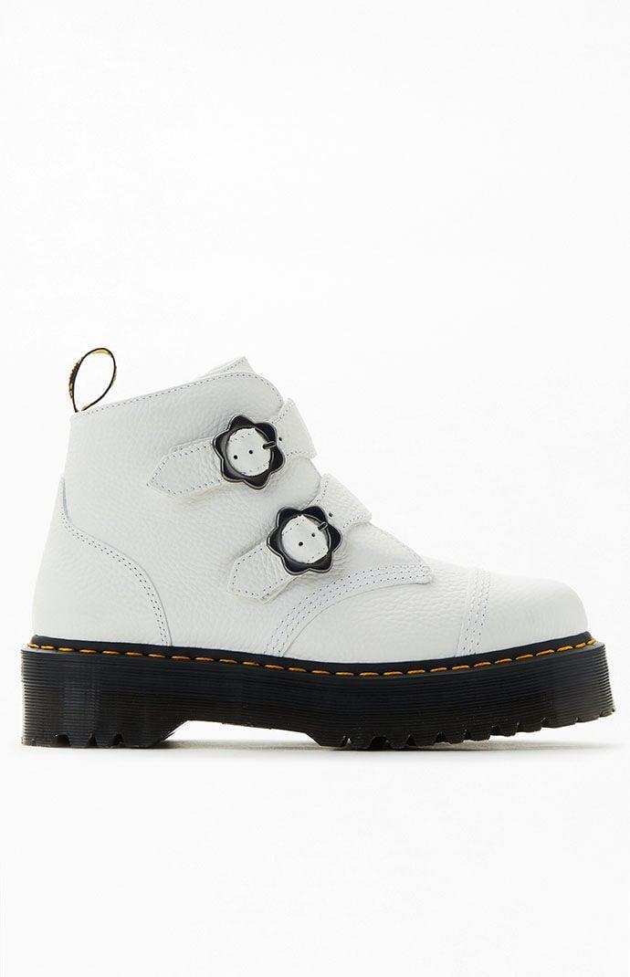 Devon Flower Buckle Leather Platform Boots Product Image