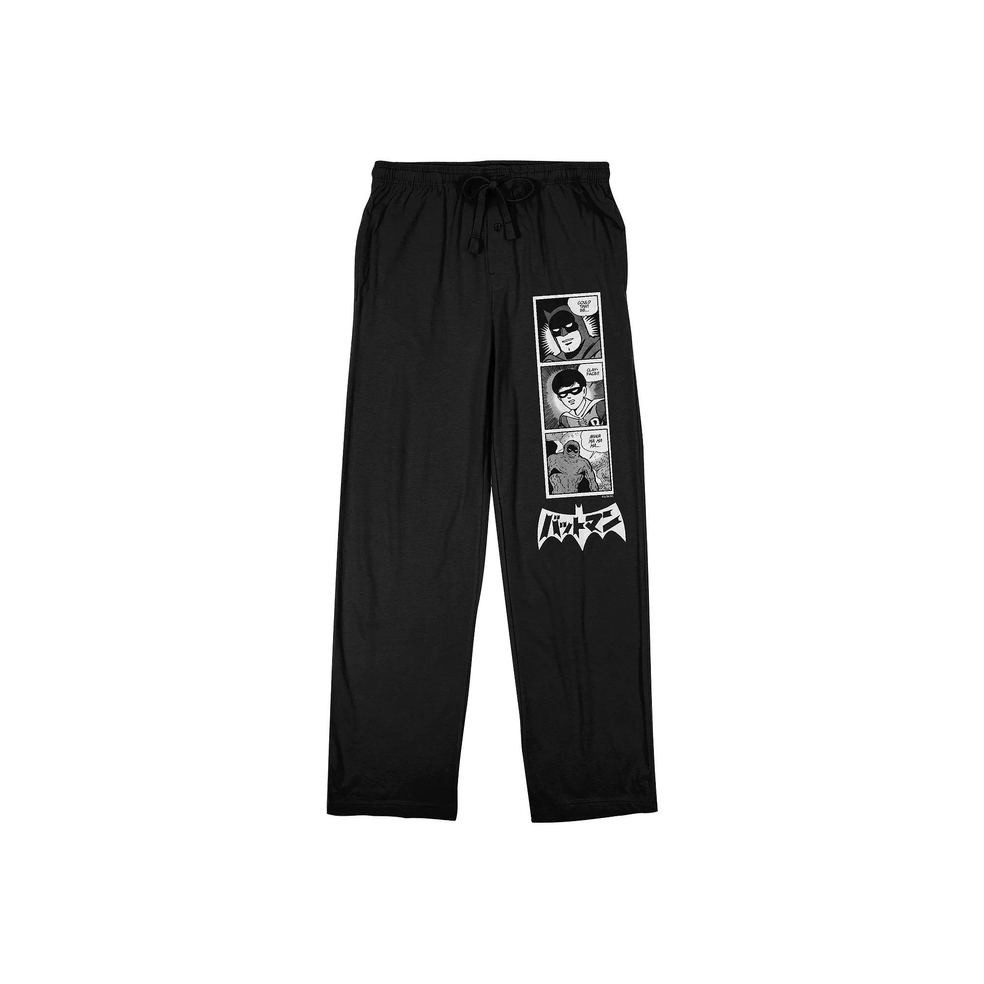 Men's Batmanga Pajama Pants, Size: Small, Black Product Image