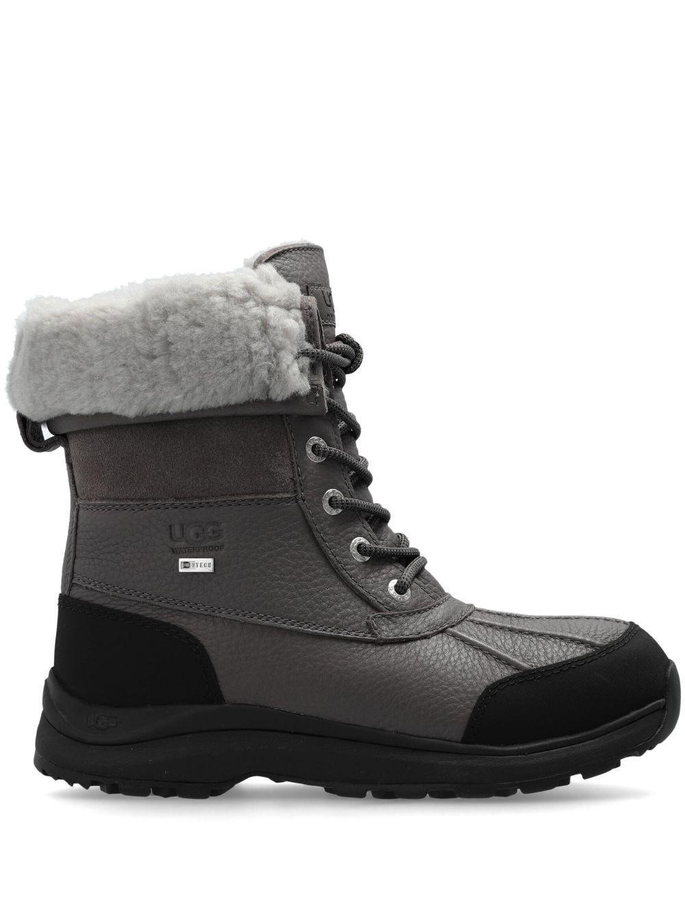 UGG Women's Adirondack Round Toe Leather & Suede Waterproof Booties In Black Product Image