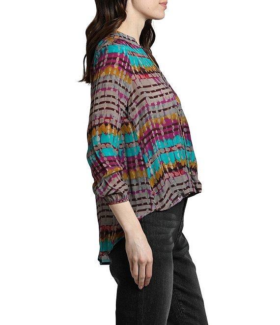 APNY Floral Collared Roll Tab Sleeve Button Up Top Product Image