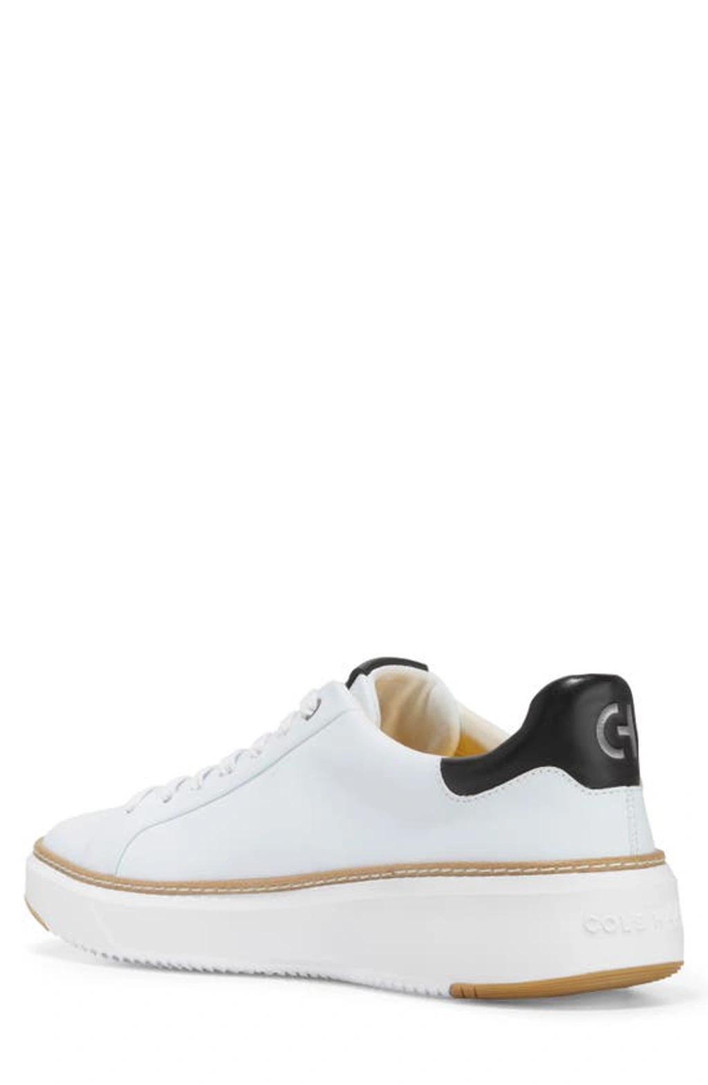 COLE HAAN Mens White Grand Pro Topspin Leather Trainers In Optic White Product Image