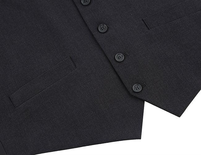 Vanderbilt Collection  - Classic Dress Vest 5 Buttons Regular Fit In Charcoal Product Image