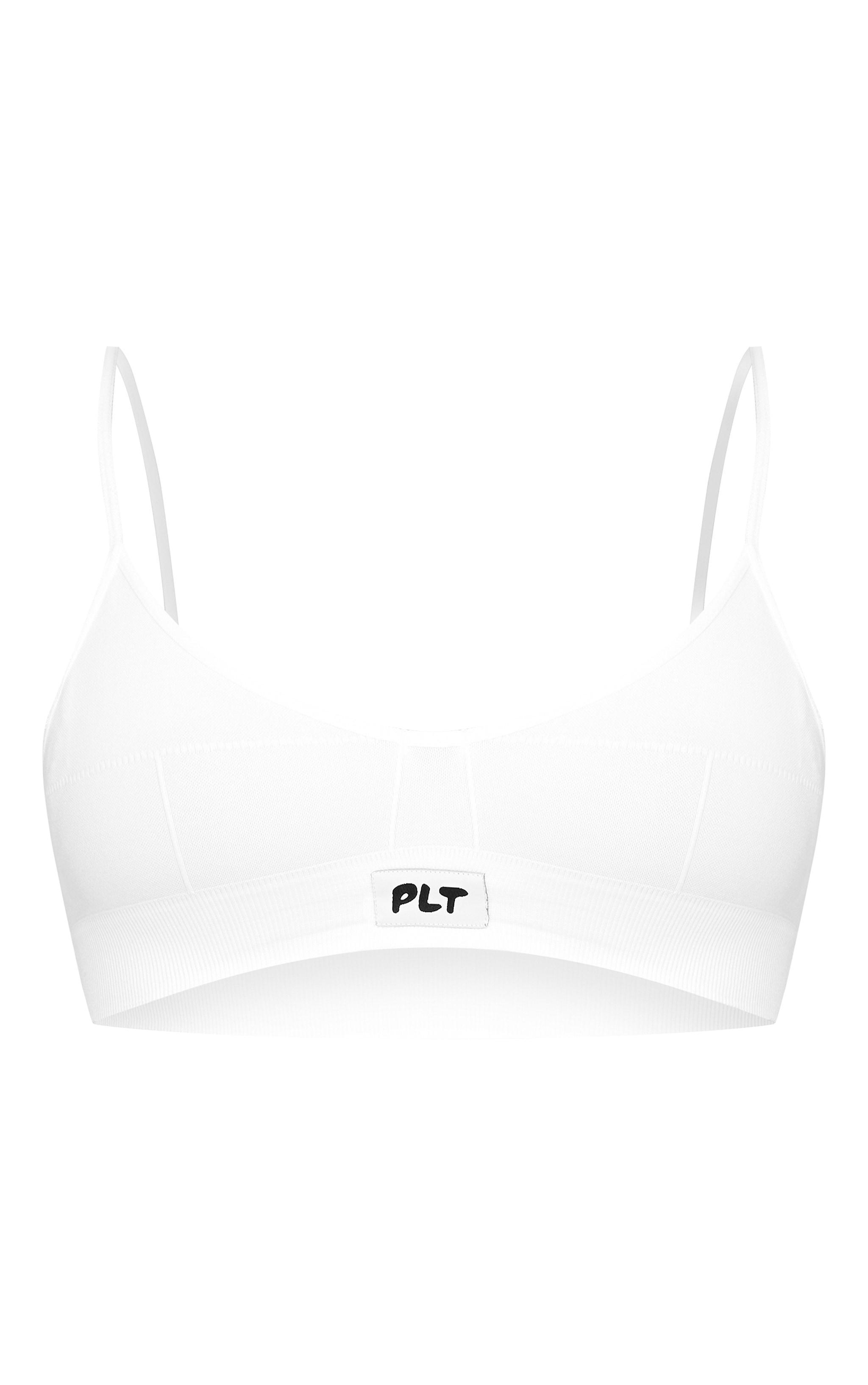 PRETTYLITTLETHING White Woven Badge Seamless Bralette Product Image