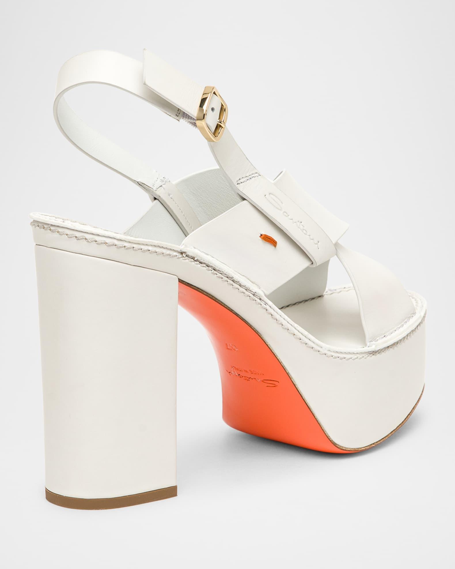Tropez Leather Crisscross Platform Sandals Product Image