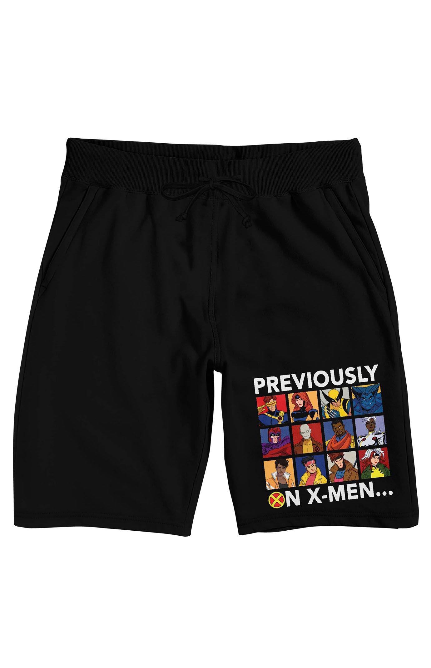 Men's X-Men 97 Previosuly Pajama Shorts, Size: Large, Black Product Image