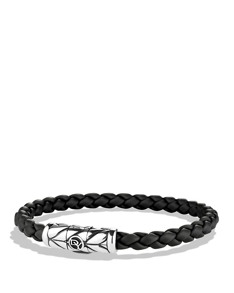 Mens Chevron Woven Rubber Bracelet, 6mm Product Image