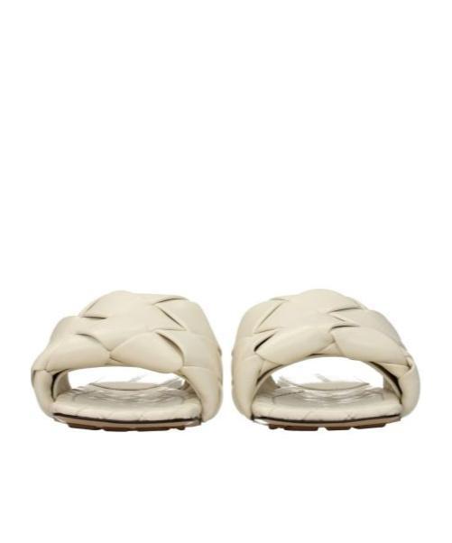 BOTTEGA VENETA Intrecciato Square-toe Sandals In Nude Product Image