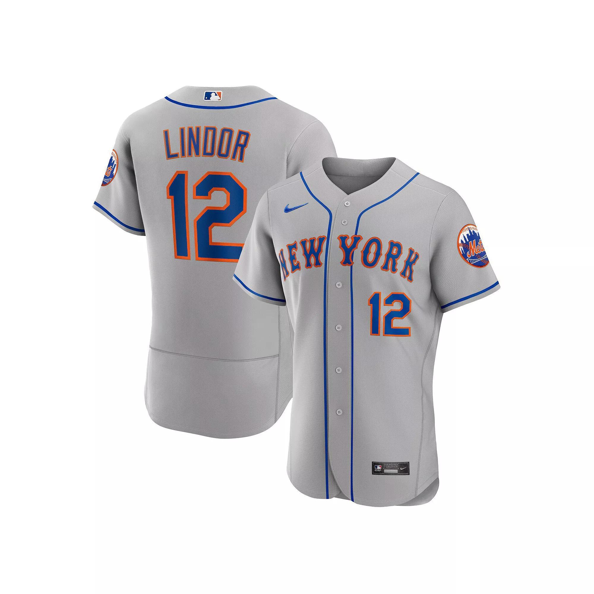 Men's Nike Francisco Lindor Gray New York Mets Road Authentic Player Jersey,  Product Image