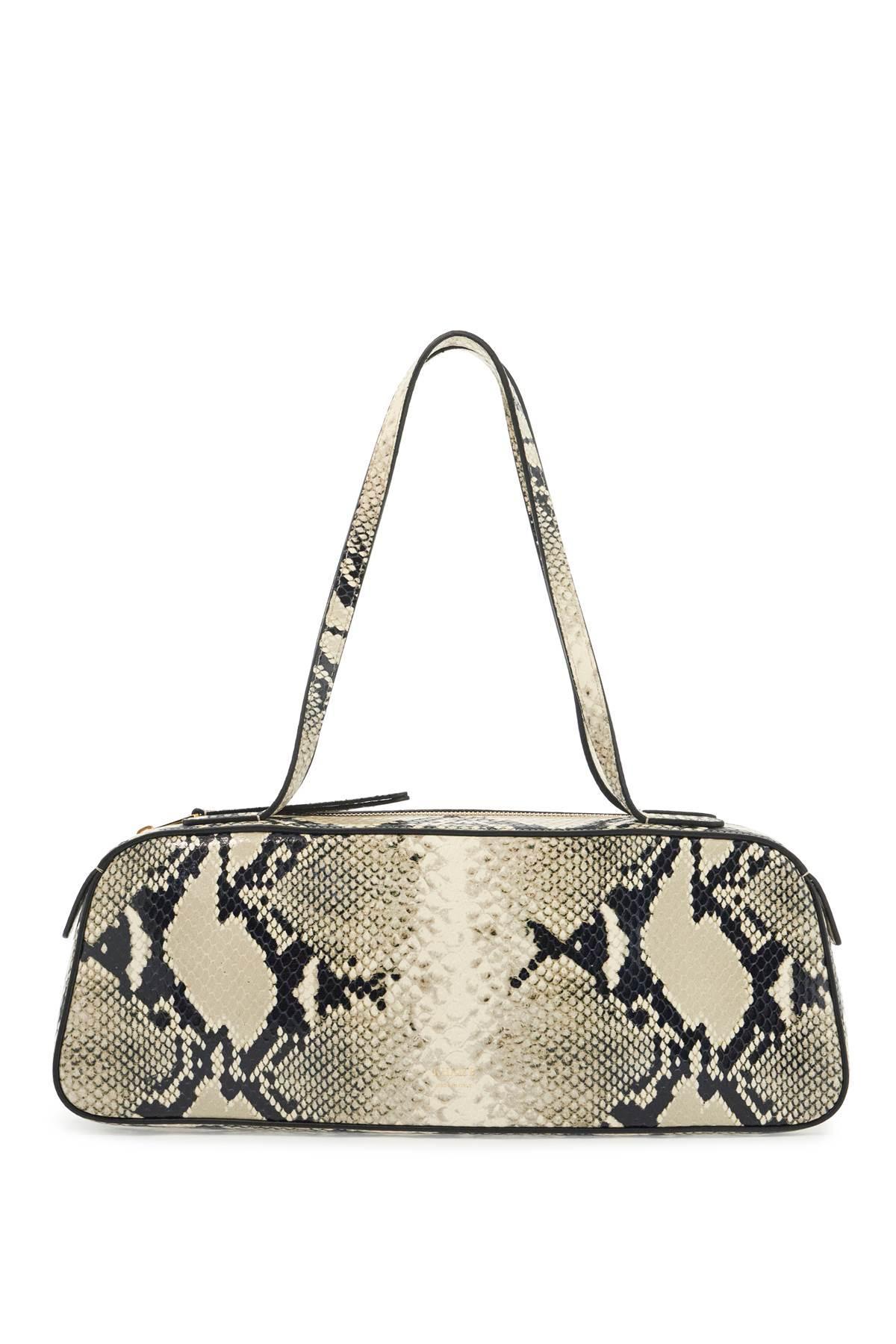 KHAITE Simona Python Leather Shoulder Bag In Beige Product Image