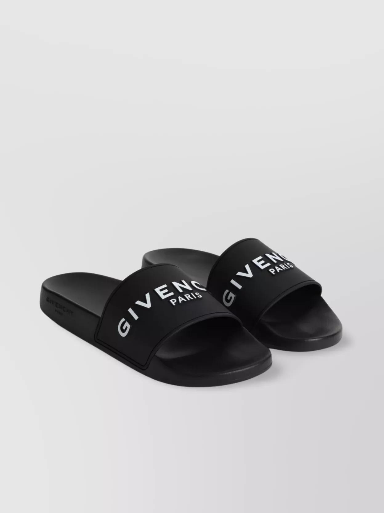 Black Logo-Print Pool Slides Product Image