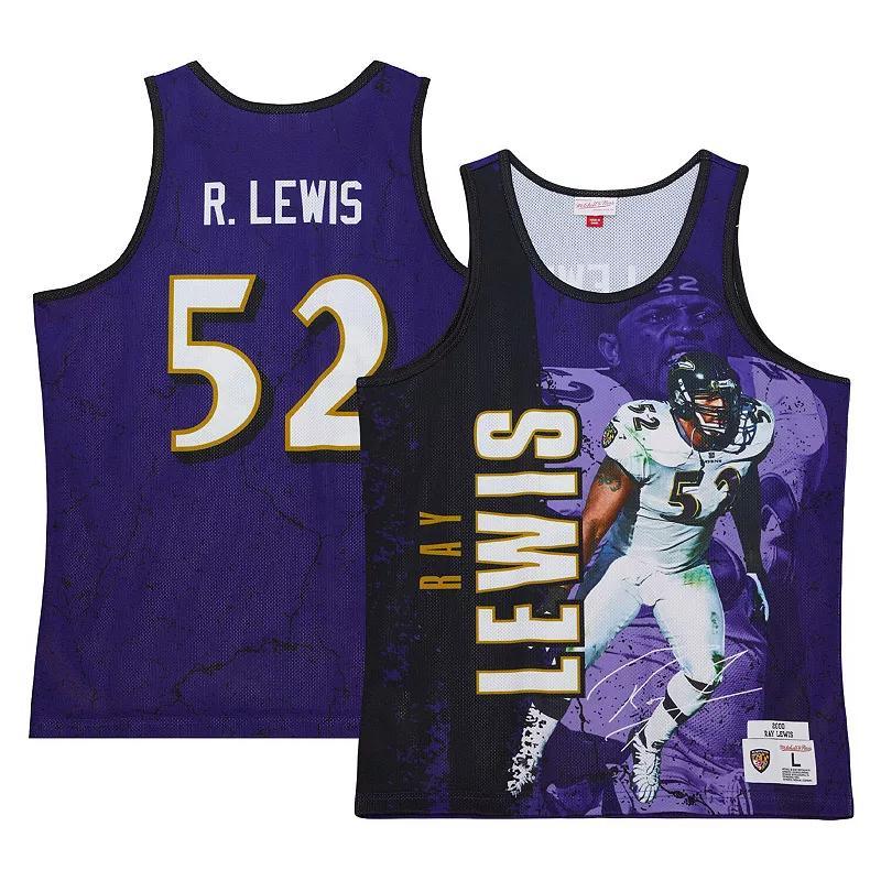 Men's Mitchell & Ness Ray Lewis Purple Baltimore Ravens 2000 Player Burst Tank Top, Size: XL Product Image