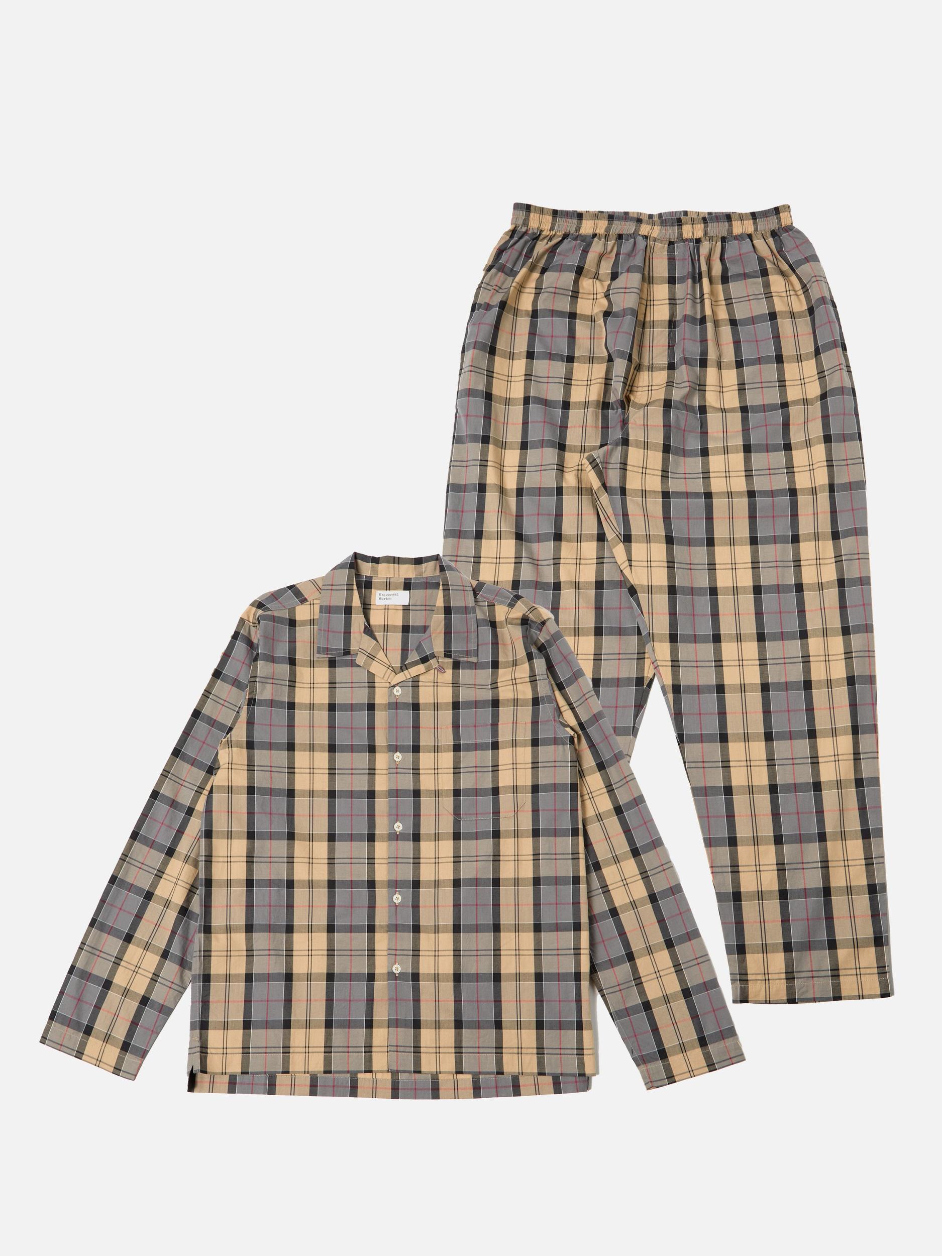 Sand Tartan Check Long Pyjama Set Product Image