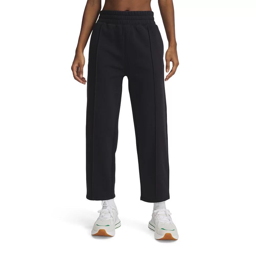 Women's Under Armour Rival Fleece Pintuck Ankle Pants, Size: XL, Black Product Image