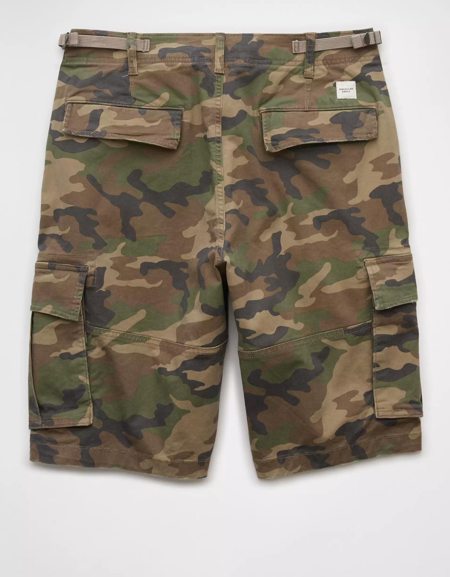 AE 12" Flex Lived-In Camo Cargo Short Product Image