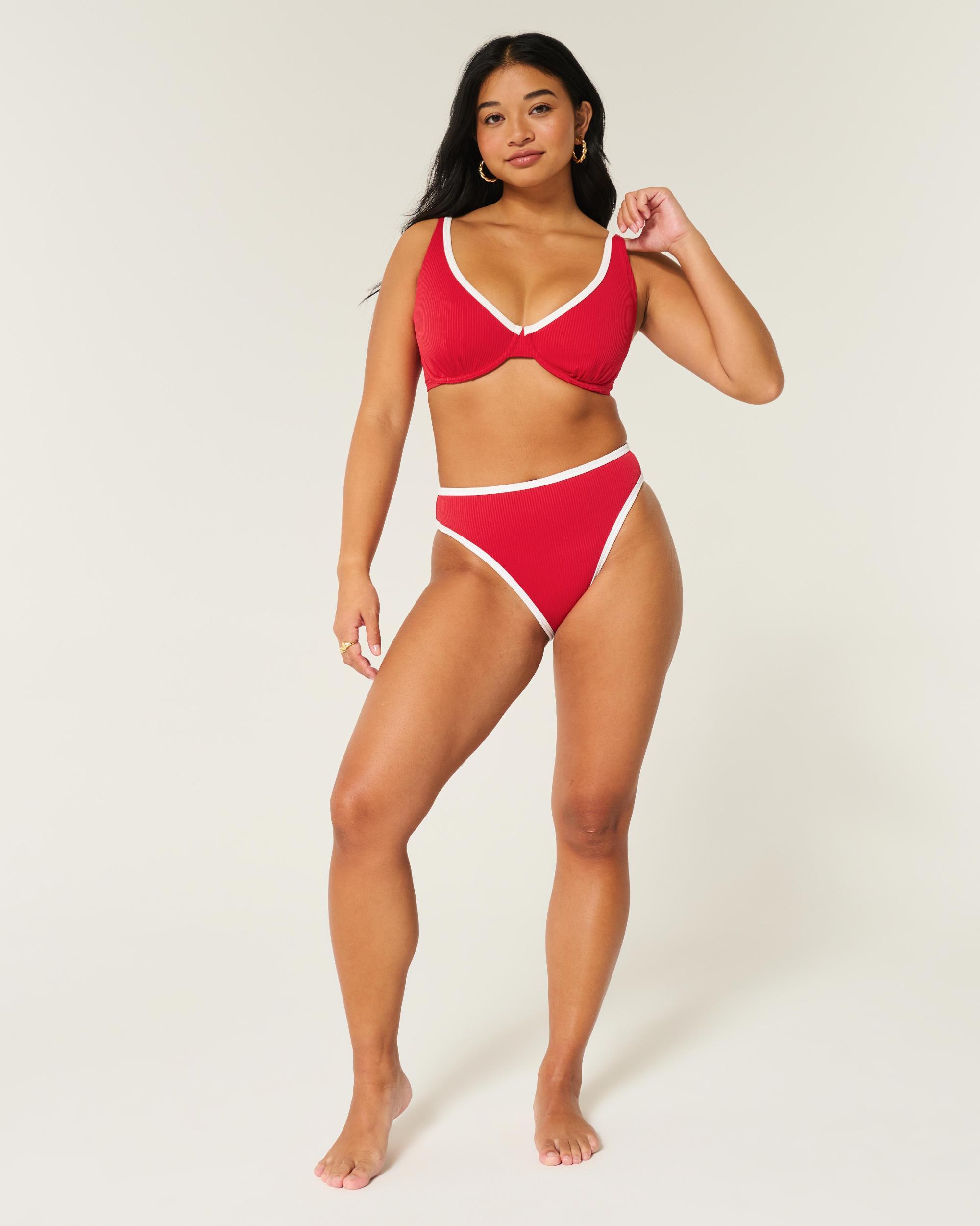 Curvy High Apex Ribbed Underwire Bikini Top Product Image