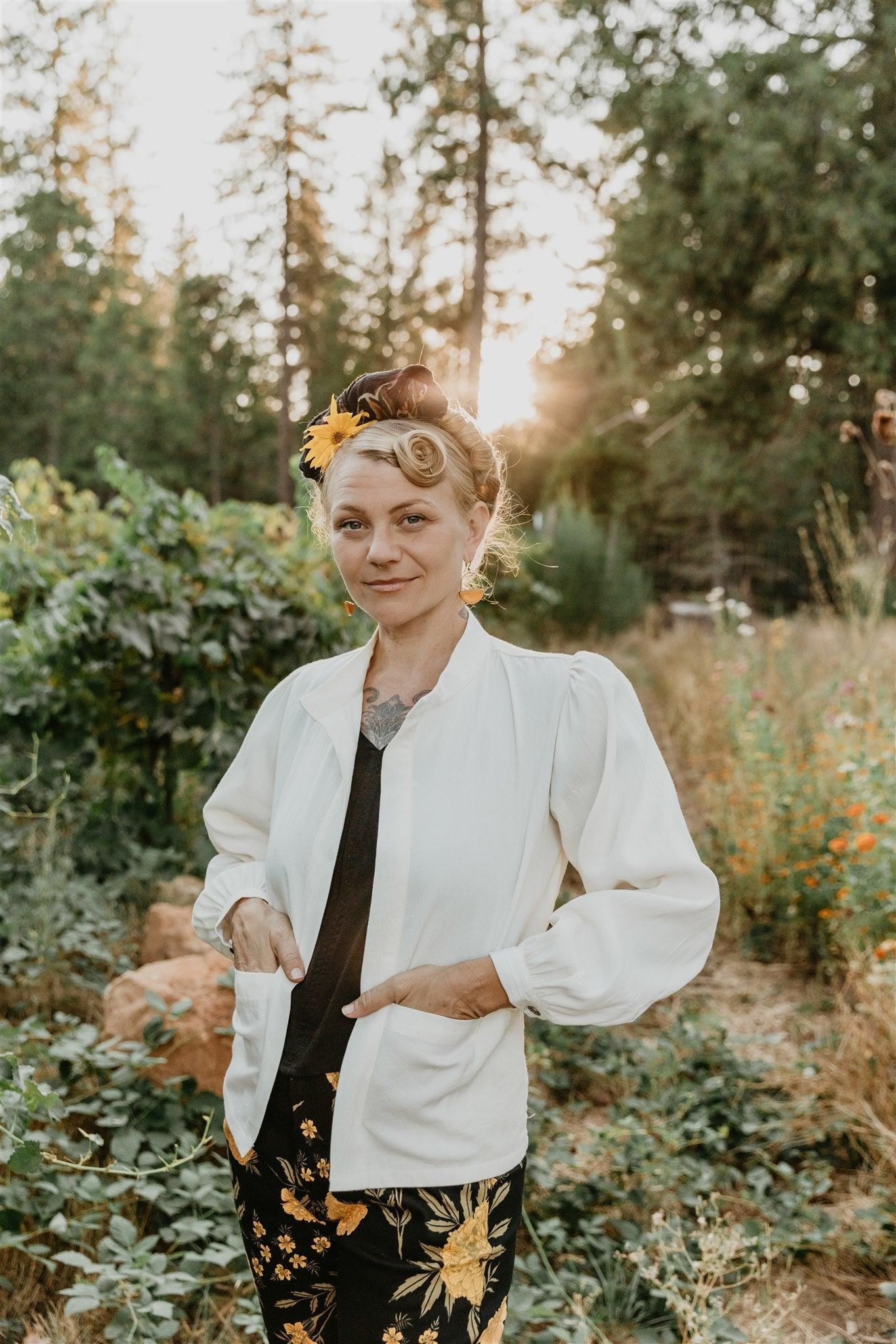 Jane Jacket in Textured White Product Image