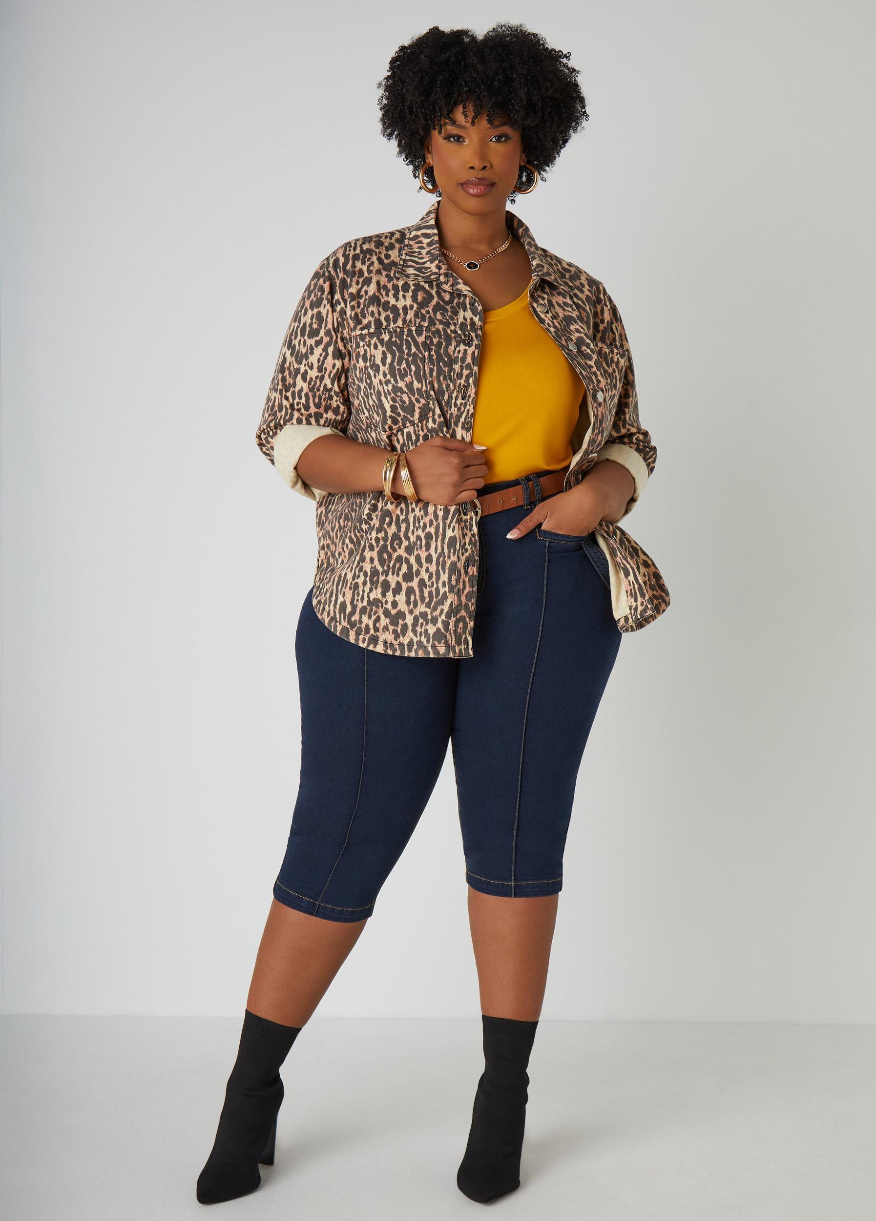 Pintucked Denim Capris Product Image