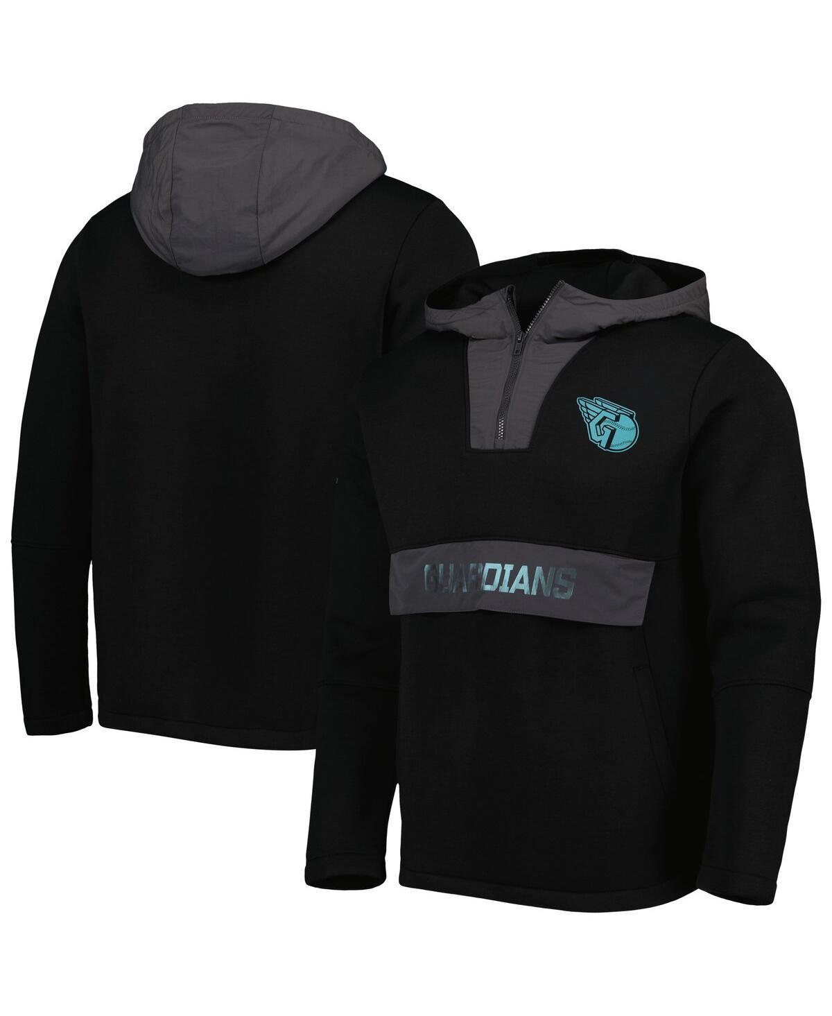 Mens Levelwear Black Cleveland Guardians Ruckus Quarter-Zip Hoodie Product Image