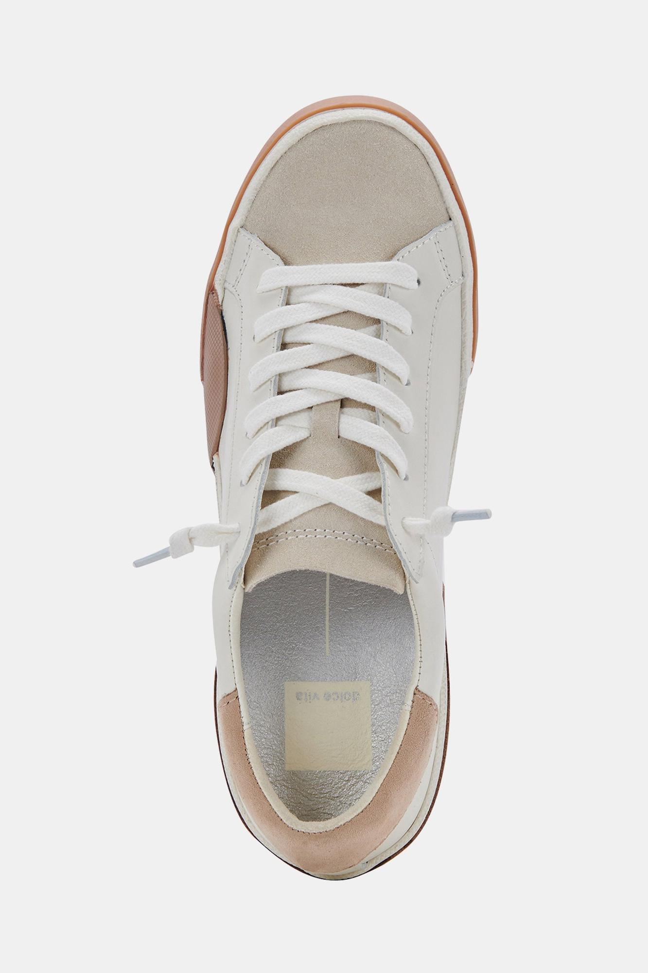 Zina Sneaker - White/Tan Leather Product Image